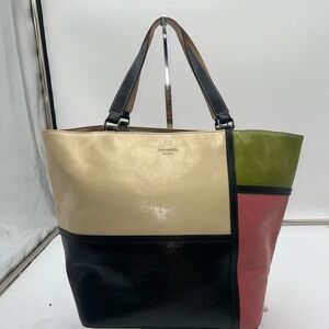 Kate Spade MADE IN ITALY Colorblock Leather Tote Bag Vintage